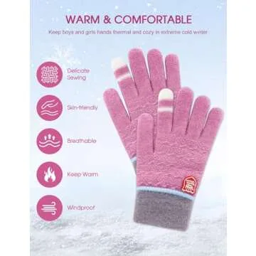 ORVINNER Kids Winter Gloves - 3 Cozy Pairs for Children