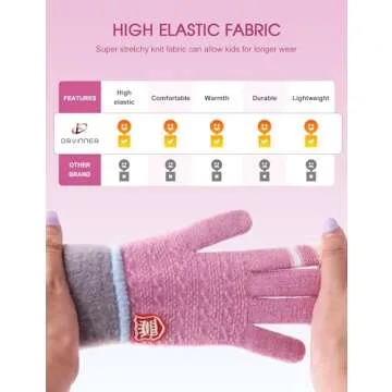 ORVINNER Kids Winter Gloves - 3 Cozy Pairs for Children