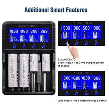 Smart 4 Slot Battery Charger for All Rechargeable Batteries