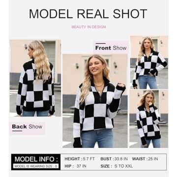 Dokotoo Women’s 1/4 Zip Pullover Sweater for Winter