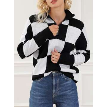 Dokotoo Women’s 1/4 Zip Pullover Sweater for Winter