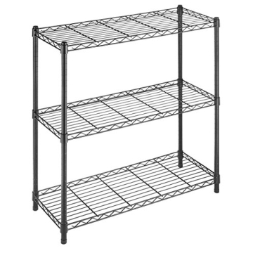 Whitmor 3-Wire Shelving Unit, Metal Storage Shelves, Durable Heavy Duty Shelf, Easy Assembly for Pan...