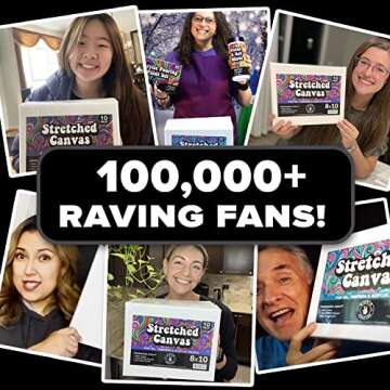 10 Pack Stretched Canvases for Painting, 8x10 Blank Rectangle Canvas Boards, Ideal for Acrylic, Oil,...