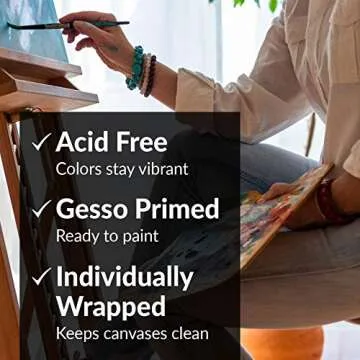 10 Pack Stretched Canvases for Acrylic and Oil Painting