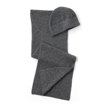 Fishers Finery Men's 100% Cashmere Hat and Scarf Set
