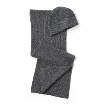 Fishers Finery Men's 100% Cashmere Hat and Scarf Set