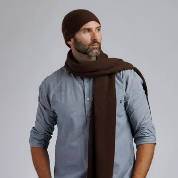 Fishers Finery Men's 100% Cashmere Hat and Scarf Set