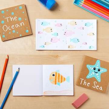 48 Pack Mini Blank Books for Kids - Bulk Sketchbooks, Kraft Paper Notebooks for Classroom, Party Favors, Travel Writing (4x4 In)