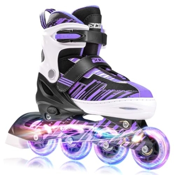 ECOO Adjustable Inline Skates for Kids with Light Up Wheels - Perfect for Beginners!