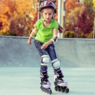 ECOO Adjustable Inline Skates for Kids with Light-Up Wheels