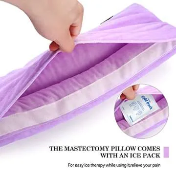 Very100 Mastectomy Pillow with Pocket,Post Surgery Seatbelt Pillows for Post-Surgery,Port Pillows for Chemo Patients,C-Section Recovery Heart Surgery Hysterectomy Recovery Pillow