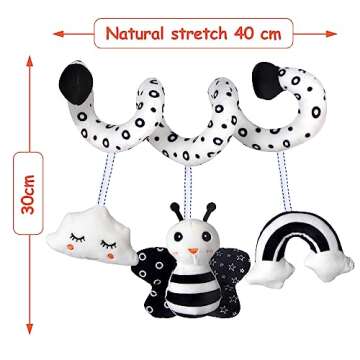 Car Seat Toys, Infant Baby Spiral Activity Hanging Toys Stroller Toys for Car Seat Stroller Bar Crib...