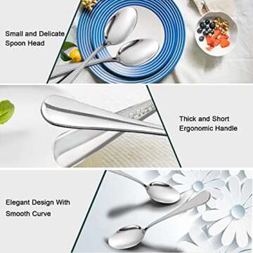 SONGZIMING Espresso Spoons Set of 6 - Stainless Steel