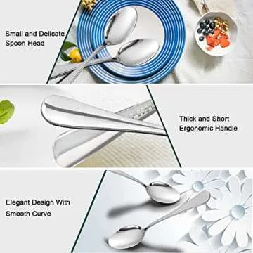 SONGZIMING Espresso Spoons Set of 6 - Stainless Steel