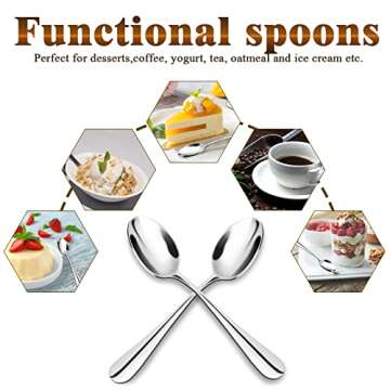 SONGZIMING Espresso Spoons Set of 6 - Stainless Steel