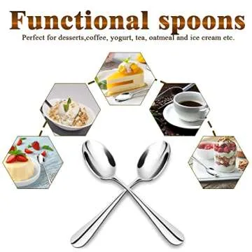 SONGZIMING Espresso Spoons Set of 6 - Stainless Steel