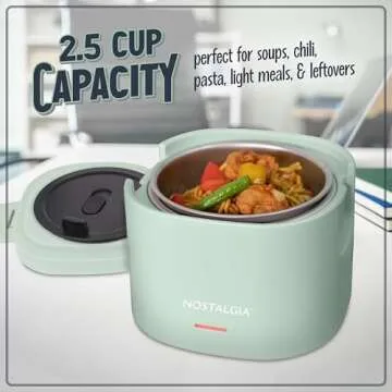Nostalgia Portable Electric Heated Lunch Box for Warm Meals