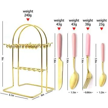 Stylish Caliamary Gold 24-piece Pink Flatware Set