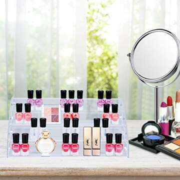 KINGROW Acrylic Nail Polish Organizer 48 Bottles of 4 Layers Display Rack Storage Essential Oils Rack Holder Jewelry Makeup Organizer