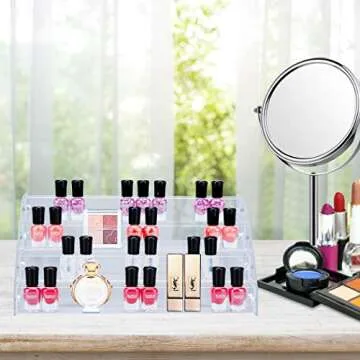 KINGROW Acrylic Nail Polish Organizer 48 Bottles of 4 Layers Display Rack Storage Essential Oils Rack Holder Jewelry Makeup Organizer