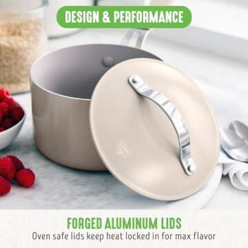 GreenLife Dream 10-Piece Ceramic Nonstick Cookware Set, Pots Frying & Sauce Pans, PFAS-Free & PFOA-Free, Dishwasher & Oven Safe, Stay-Cool Handles, Durable Aluminum Body, Versatile Cooking, Taupe