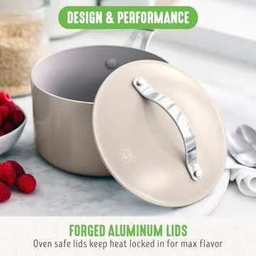 GreenLife Dream 10-Piece Ceramic Nonstick Cookware Set, Pots Frying & Sauce Pans, PFAS-Free & PFOA-Free, Dishwasher & Oven Safe, Stay-Cool Handles, Durable Aluminum Body, Versatile Cooking, Taupe