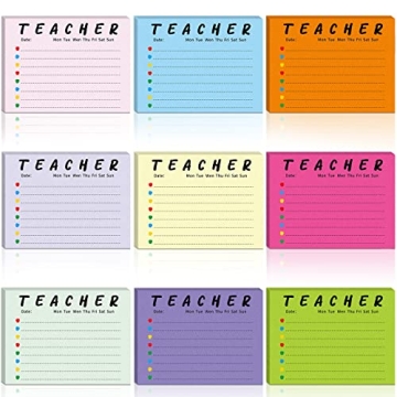 9 Pack 450 Sheets Teacher Notepad Sets, 3 x 4 Inch Sticky Notes