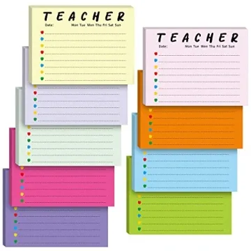 Colorful 9 Pack Teacher Notepads for Organization Gifts