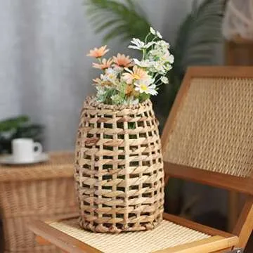 Handmade Woven Water Hyacinth Hanging Basket for Home Decor