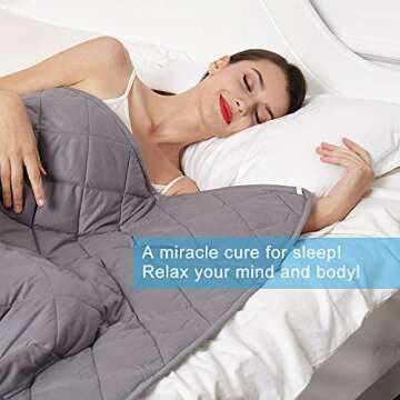 HYPNOSER Weighted Blanket Twin Size (15 lbs 48"x72") for Kids and Adults | Heavy Blanket for Better ...