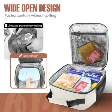 Large Capacity Insulated Lunch Bag for Work and Play
