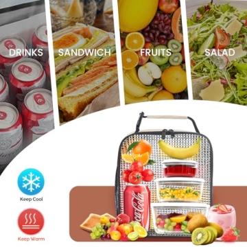 Large Capacity Insulated Lunch Bag for Work and Play