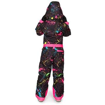 Tipsy Elves Kid's Neon Pattern Ski Suit Form for Boys and Girls Size XS