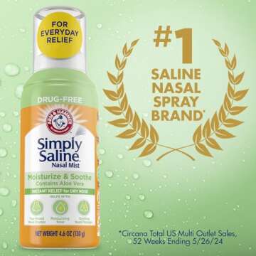 Arm & Hammer Simply Saline Nasal Mist, Drug-Free Relief