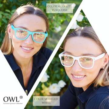 OWL (20 Pieces Per Case) Wholesale Lot Clear Lens Glasses Assorted Colored Frame Fashion Glasses Bul...