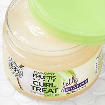 Garnier Hair Care Fructis Curl Nourish Shampoo, Conditioner, and Natural Styling Curl Treat Jelly, Nourish for Frizz Resistant Curls, Frizz Free Up to 24 Hours, Paraben Free, 1 Kit