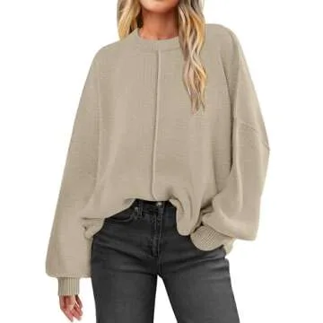 Bloggerlove Women's Cozy Pullover Sweater for Fall