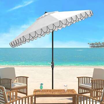 Elegant Oversized Black & White Outdoor Umbrella