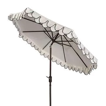 Elegant Oversized Black & White Outdoor Umbrella