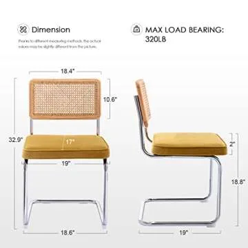 Stylish Zesthouse Natural Rattan Dining Chairs Set of 2