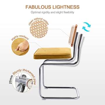 Stylish Zesthouse Natural Rattan Dining Chairs Set of 2