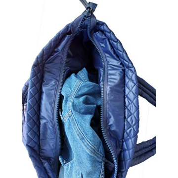 CLARANY Comfortable Lightweight Large Quilted Tote bag with Pouch water repellent NAVY