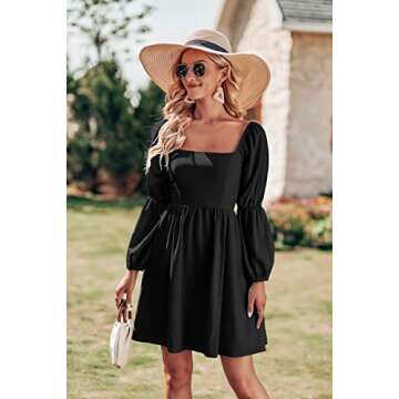 PRETTYGARDEN Women's Stylish Long Sleeve Babydoll Dress