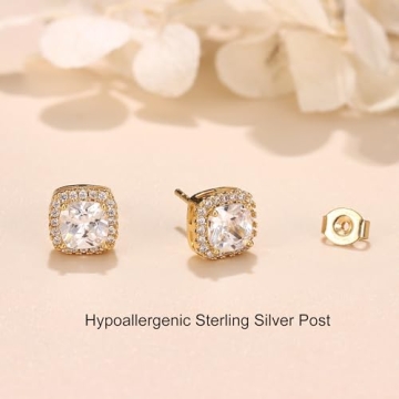MILACOLATO CZ Stud Earrings - 18K Gold Plated & Hypoallergenic