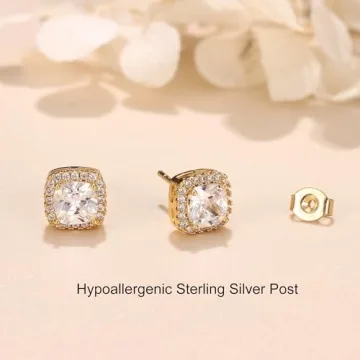 MILACOLATO CZ Stud Earrings - 18K Gold Plated & Hypoallergenic