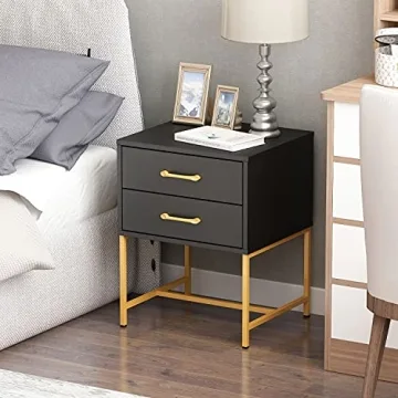 FAMAPY Nightstand Set of 2 Modern Industrial Table