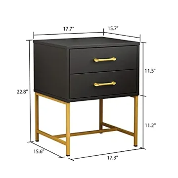 FAMAPY Nightstand Set of 2 Modern Industrial Table