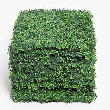 Ogrmar 12PCS 20"x20" Artificial Boxwood Panels Topiary Hedge Plant, Privacy Hedge Screen UV Protected Suitable for Outdoor, Indoor, Garden, Fence, Backyard and Décor (Boxwood-12PCS)