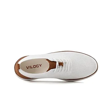 VILOCY Men's Lightweight Dress Sneakers - Casual Oxfords