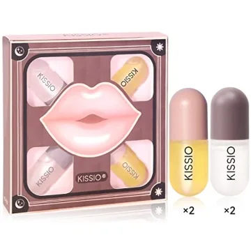 Achieve Luscious Lips with KISSIO Lip Plumper Set, 4PCS of Natural Lip Plumping Gloss and Care